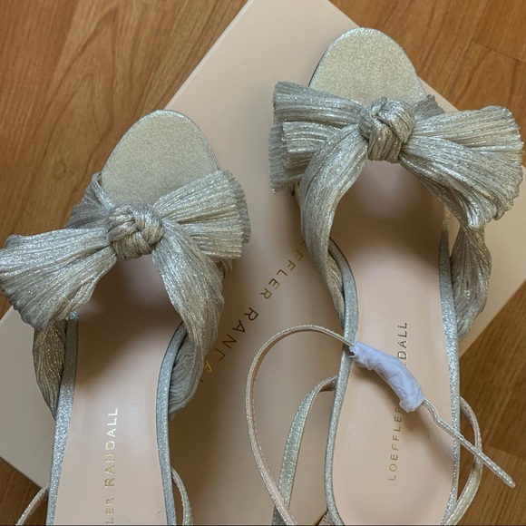 Loeffler Randall Zinnia Shimmer Pleated Bow Sandal - Picture 4 of 9